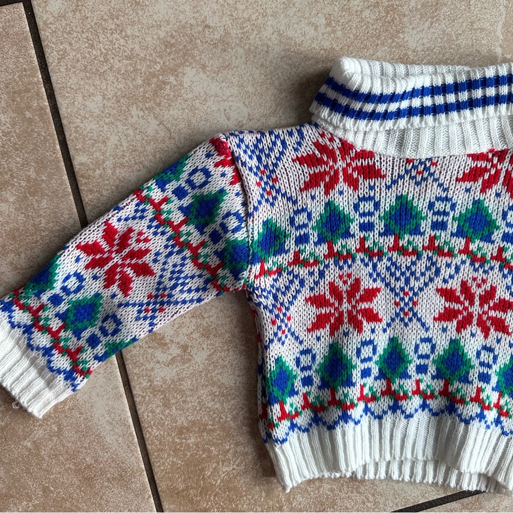 Vintage toddler's fair isle turtleneck sweater